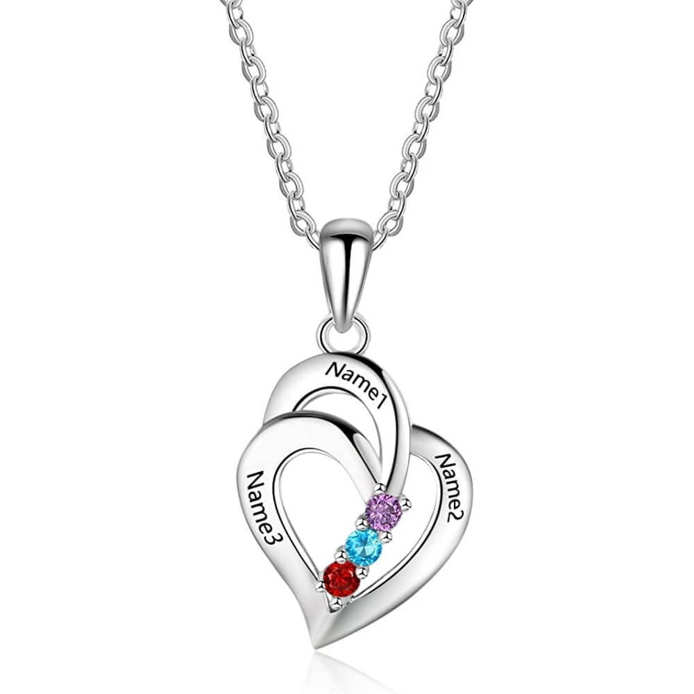Pendant Relationship Heart Name Necklace for 3 Meaningful Necklace for Women