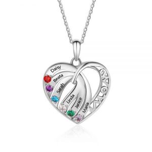 [2021 Hot Sale] Christmas Gifts for Mom 925 Sterling Silver Birthstone Necklace