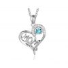 Heart Shaped Mom Necklace Personalized with 1 Engraved Names and 1 Birthstone