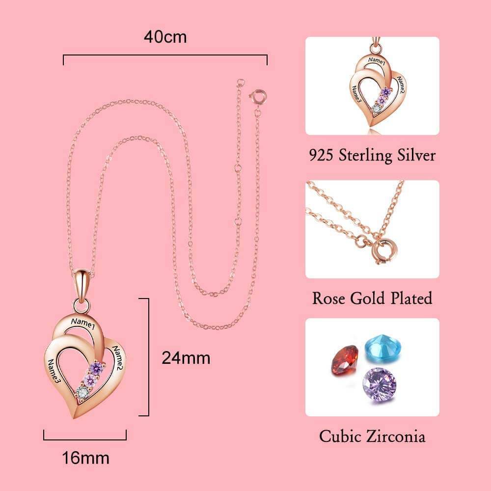 Pendant Relationship Heart Name Necklace for 3 Meaningful Necklace for Women - Image 7