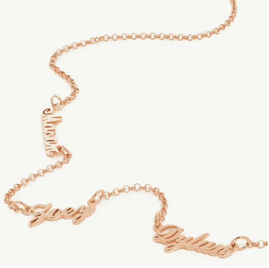 Beautiful personalized multi-name necklace, silver, gold, rose gold - Image 3
