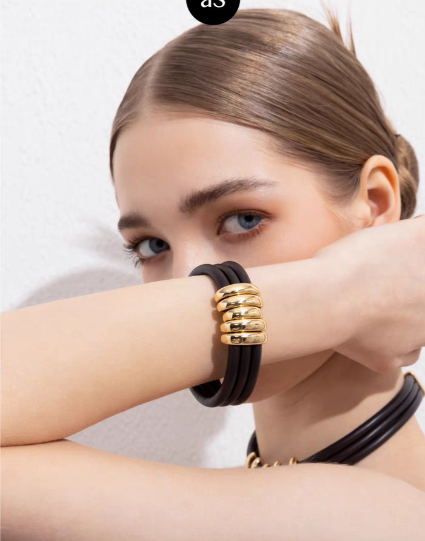 Bracciale in pelle da donna lussuoso ed elegante