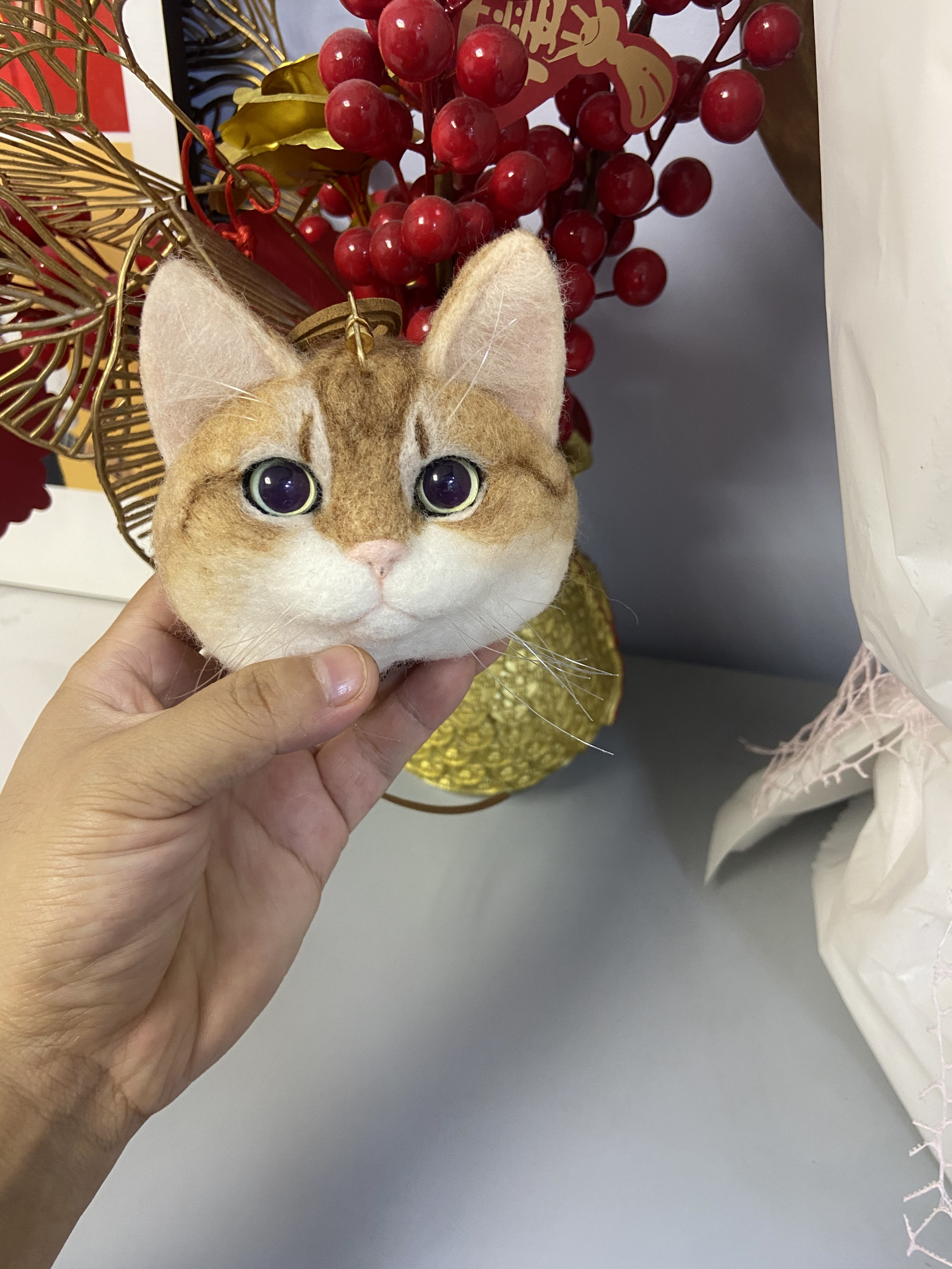 Simulated wool felt pet custom pendant, keep it by your side forever, exclusive pendant, cute pendant - immagine 4
