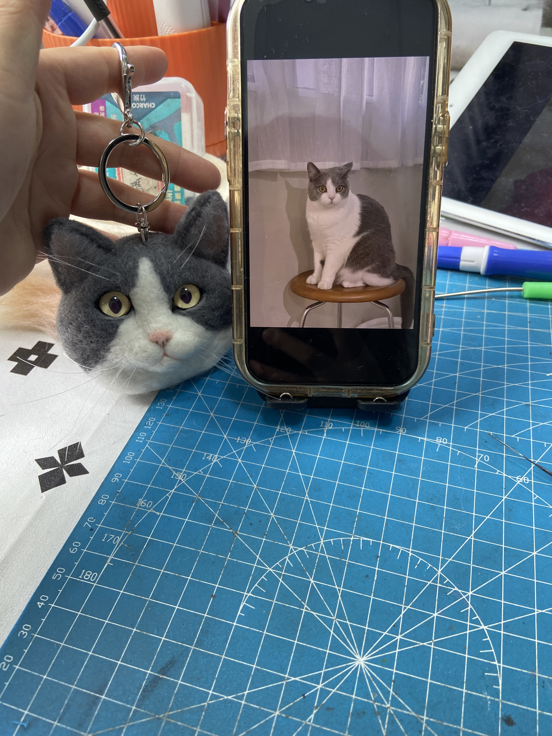 Simulated wool felt pet custom pendant, keep it by your side forever, exclusive pendant, cute pendant - immagine 5